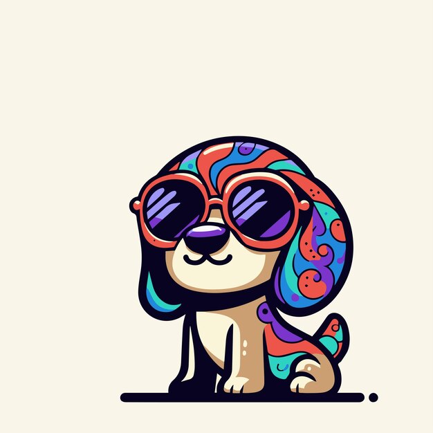 Vector dog vector groovy illustration