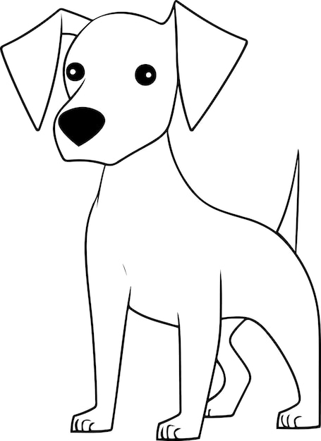 Dog vector illustration Coloring book or page for children