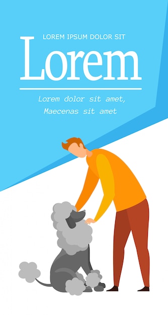 Vector dog walking service flat flyer template