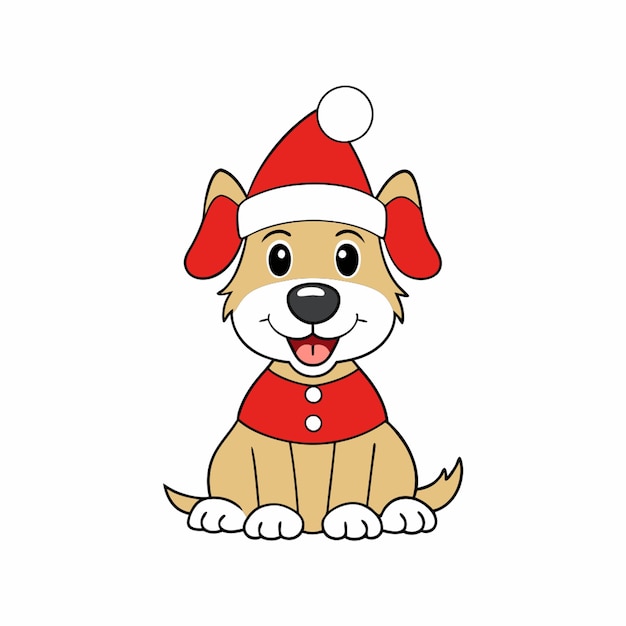 a dog wearing a santa hat and a santa hat