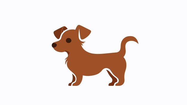 Vector a dog with a brown face is standing on a white background