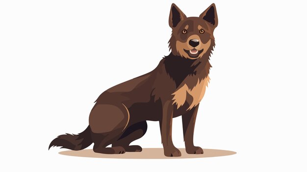 Vector a dog with a brown face and a white background