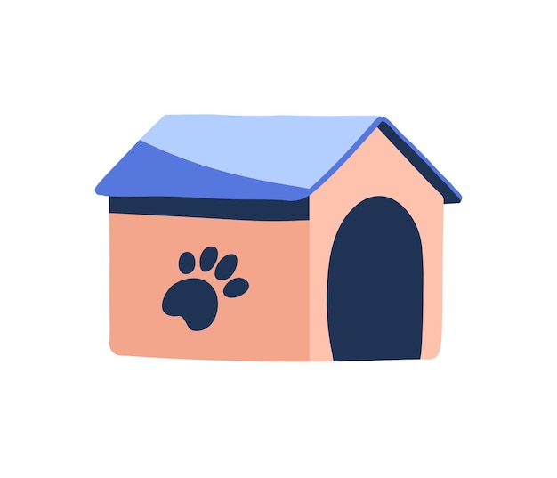 Doghouse vector drawing flat