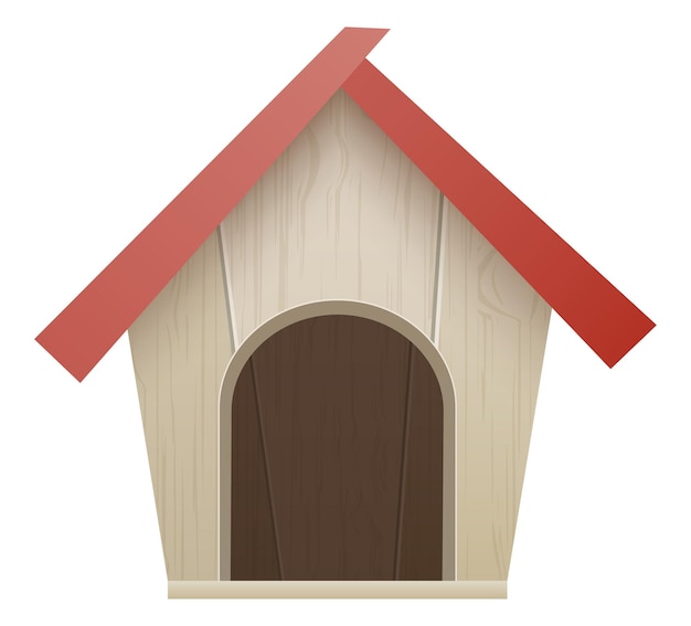 Dogouse for dogs made of wood vector illustration