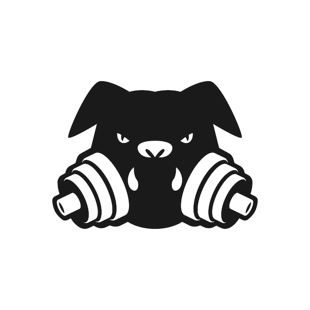 Dogs and Dumbbells logo vector illustration