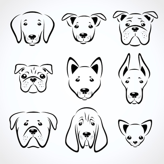 Dogs set Vector