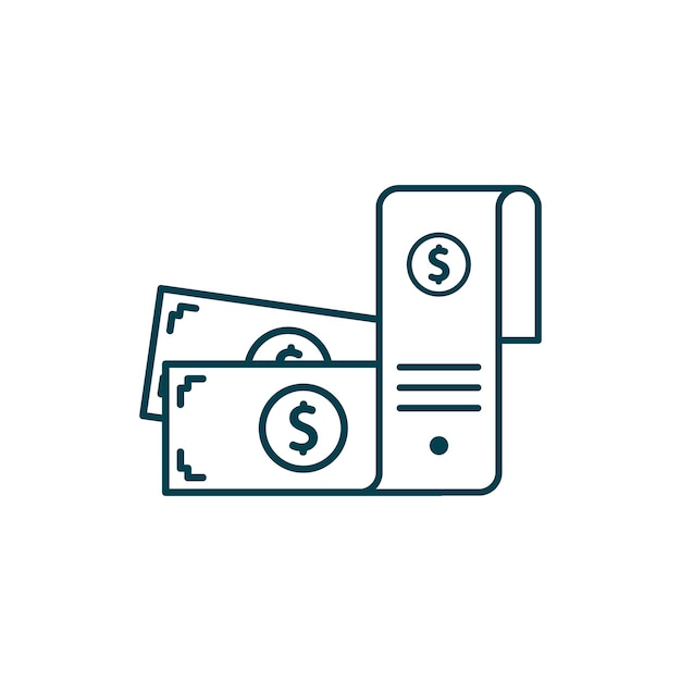 Dollar check vector illustration Startup and new business filled outline icon