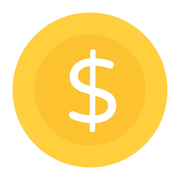 Dollar coin flat icon is customizable and premium 