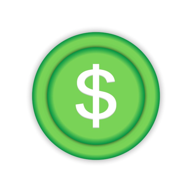 Dollar coin icon Currency exchange finance and investment concept 3d vector icon