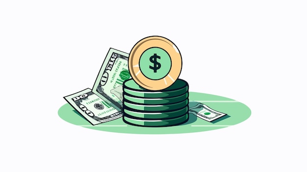 Vector dollar credit icon stock vector cartoon illustration