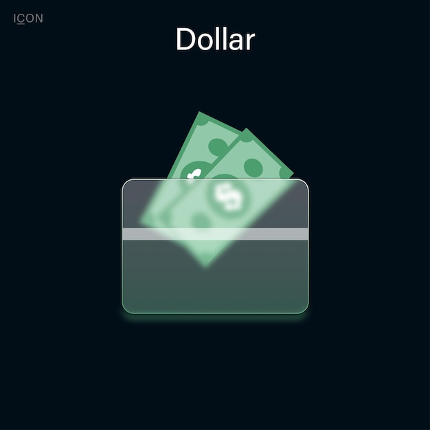 Dollar icons Glassmorphism