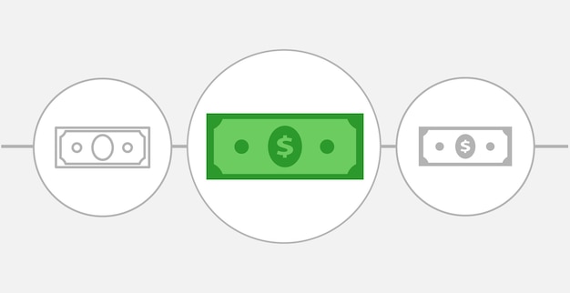 Dollar isolated flat illustration Dollar Cash line icon