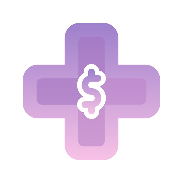 Dollar medical logo gradient design template icon element