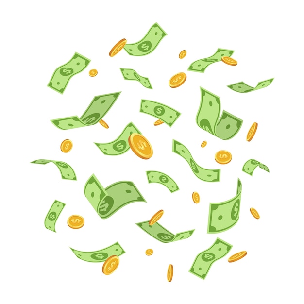 Vector dollar money rain illustration