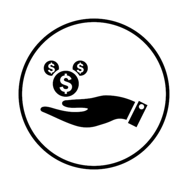 Dollar Payment finance icon Black vector design