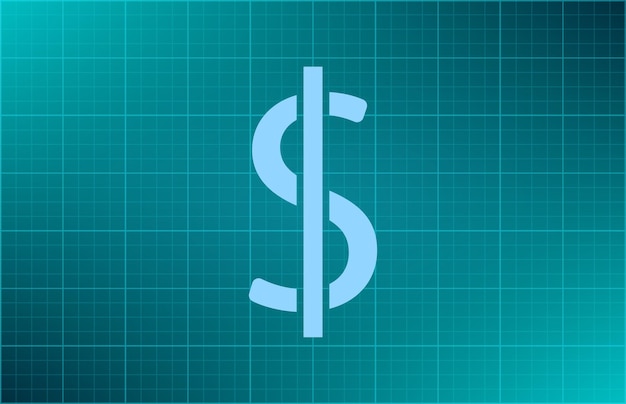 Dollar symbol Vector illustration on blue background Eps 10