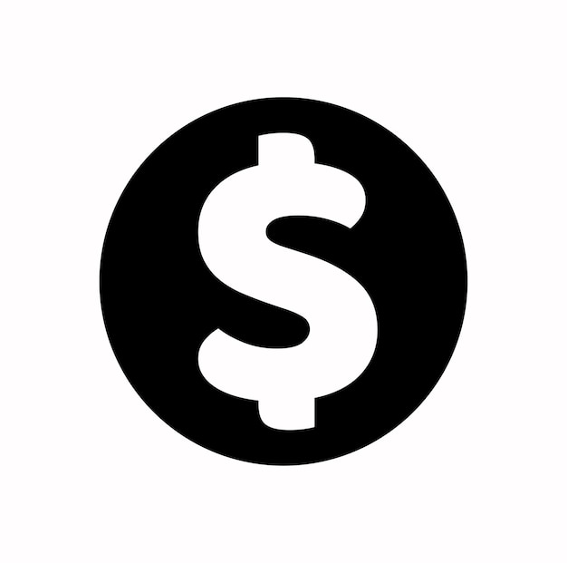 Dollar vector icon symbol Black typography symbol of the dollar