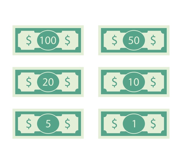 Dollars banknote of set 100 and 50 bill