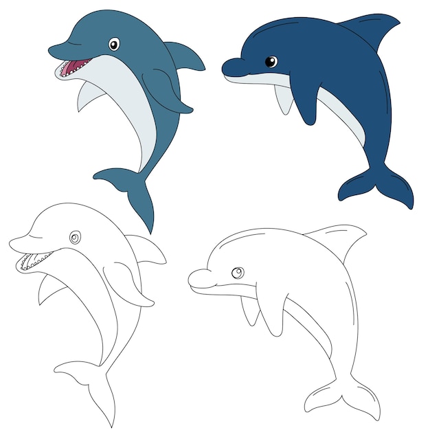 Dolphin Clipart Aquatic Animal Clipart for Lovers of Underwater Sea Animals Marine Life and Sea L