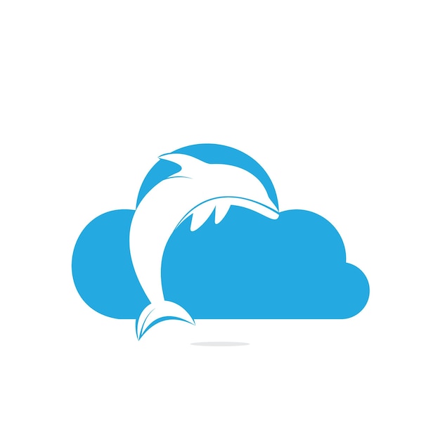 Dolphin cloud vector logo design