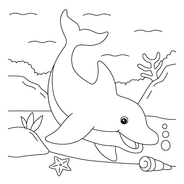 Dolphin Coloring Page for Kids