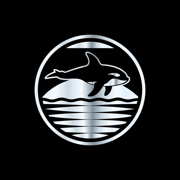 Vector a dolphin and a dolphin are on a white circle