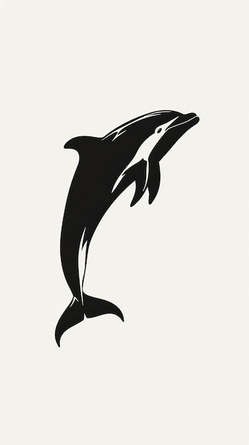 Dolphin fish animal silhouette vector