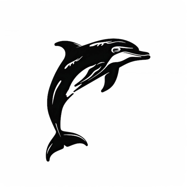 Dolphin fish animal silhouette vector