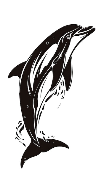 Dolphin fish animal silhouette vector