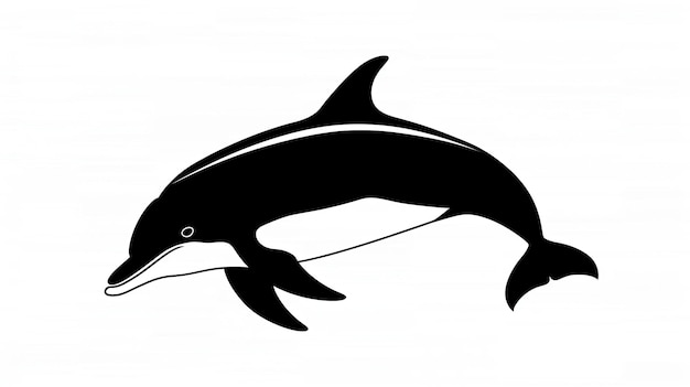 Dolphin fish animal silhouette vector