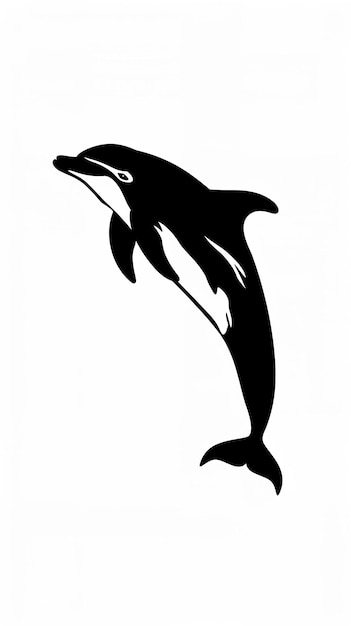 Dolphin fish animal silhouette vector