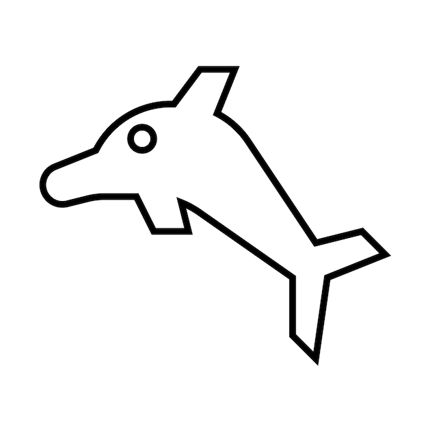 dolphin icon sign symbol in line style