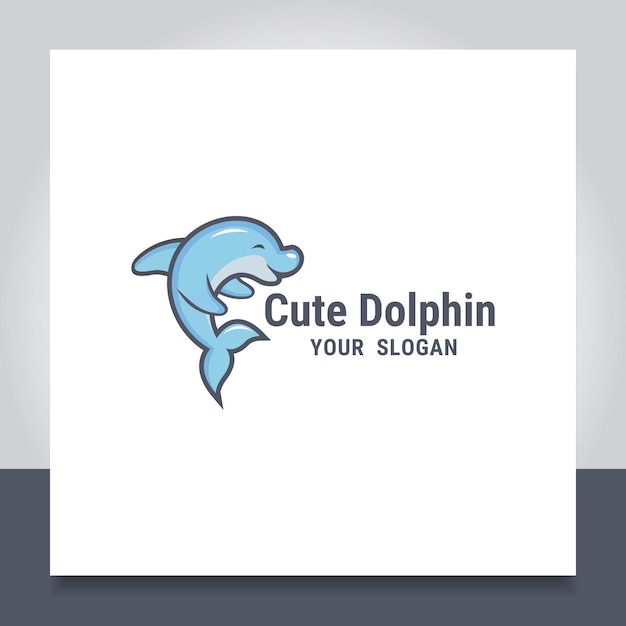 dolphin logo design cute baby cartoon