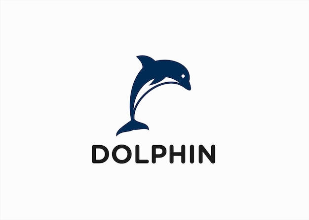 dolphin logo design vector silhouette illustration