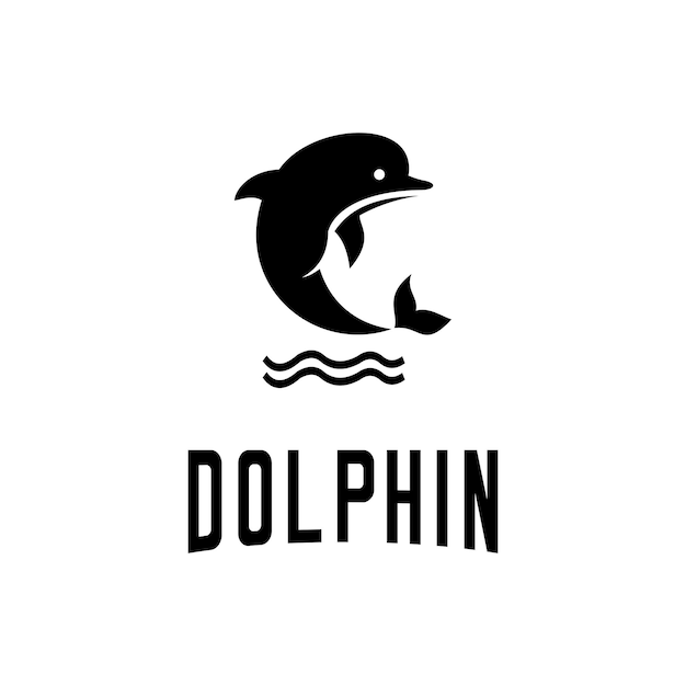 A dolphin logo with the word dolphin on it