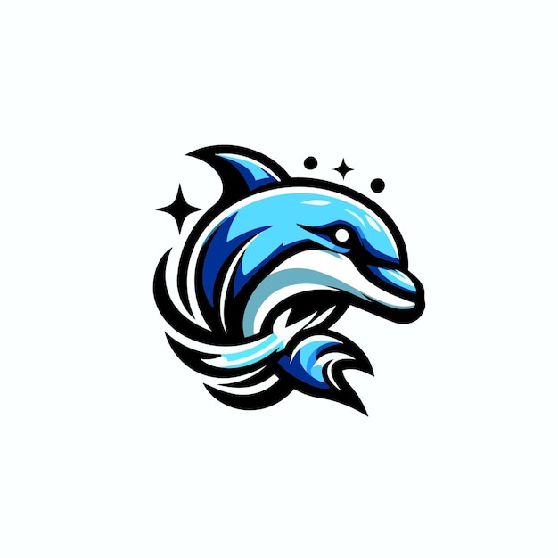 Dolphin mascot cartoon illustration