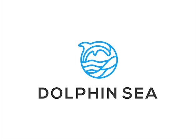 Dolphin sea Logo Design vector illustration