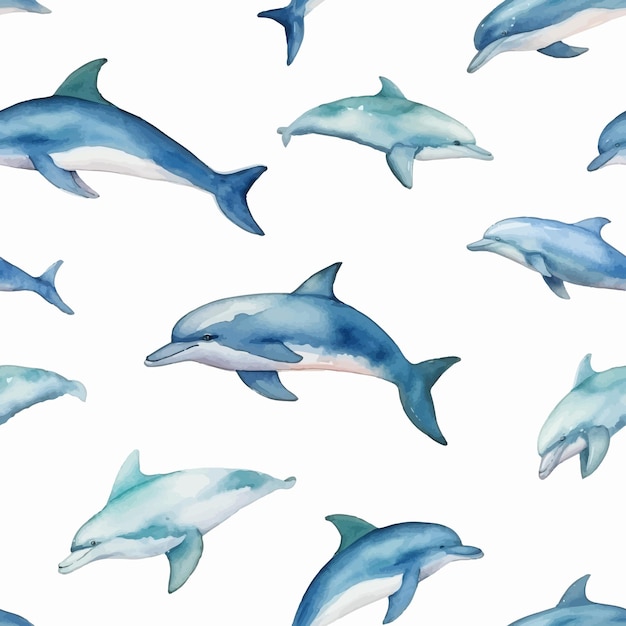 Dolphin seamless pattern vector