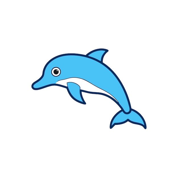 Dolphin swims icon vector