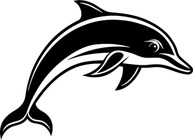 dolphin vector icon silhouette illustration