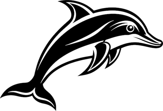 dolphin vector icon silhouette illustration