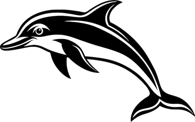 dolphin vector icon silhouette illustration