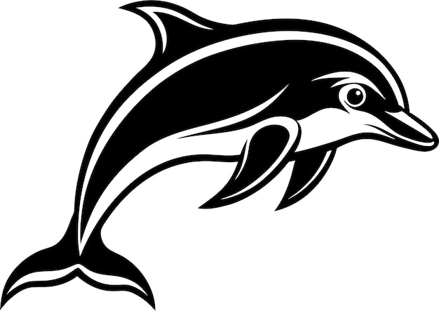 dolphin vector icon silhouette illustration