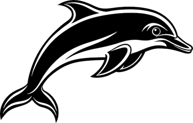 dolphin vector icon silhouette illustration