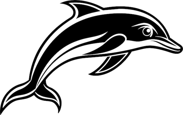 dolphin vector icon silhouette illustration