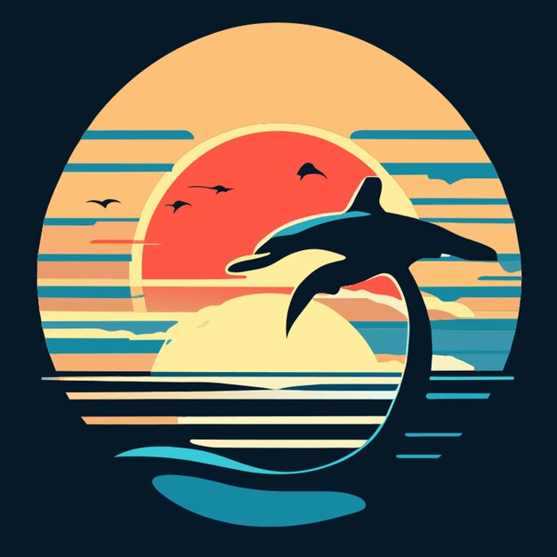 dolphin vector illustration flat 2