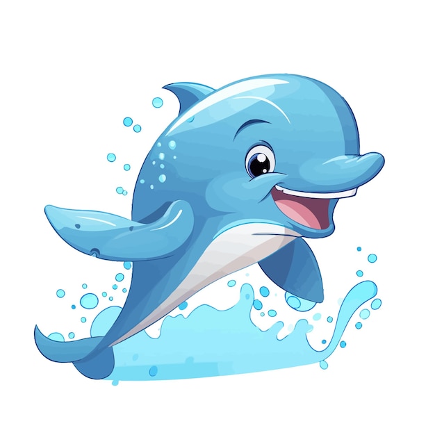 dolphin vector style cute cartoon