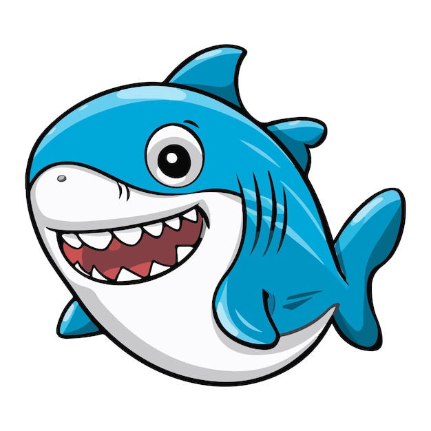 Dolphin with smile cartoon vector illustration