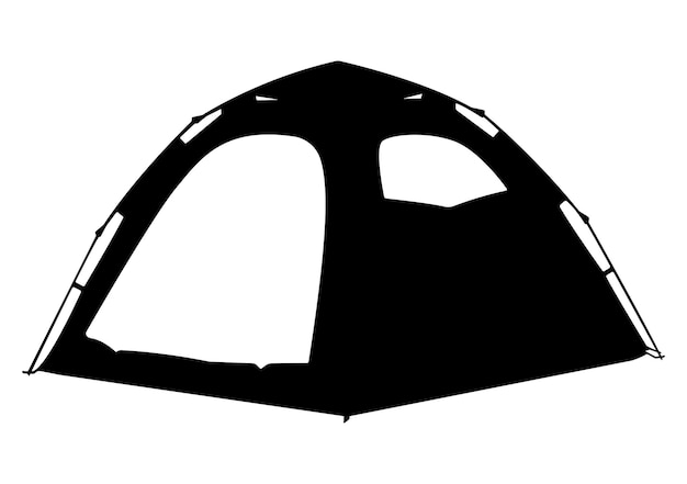 Dome Tent Icon Travel Hiking Camping tent Silhouette Illustration