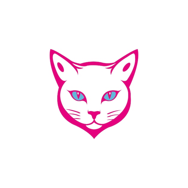 domestic cat logo retro style vector